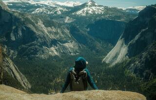 pink desert and canyon scene