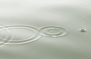 zoomed in droplets on water