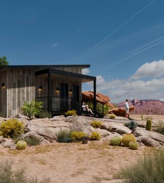 a lodge in the desert