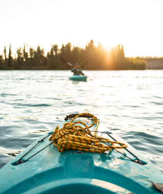 close-up of a kayak on the water