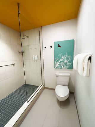 Clean contemporary bathroom.
